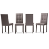Baxton Studio Andrew Modern and Contemporary Grey Fabric Upholstered Grid-tufting Dining Chair